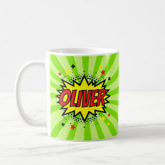 Caneca De Café Presente Verde Colorido Personalizado Estilo Histó