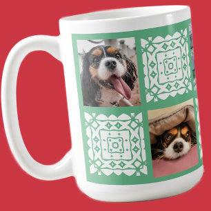 Caneca De Café Presente Verde de Foto Personalizada Fofa para Ama