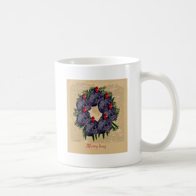 Caneca De Café presentes alegres da grinalda das galinhas (Direita)