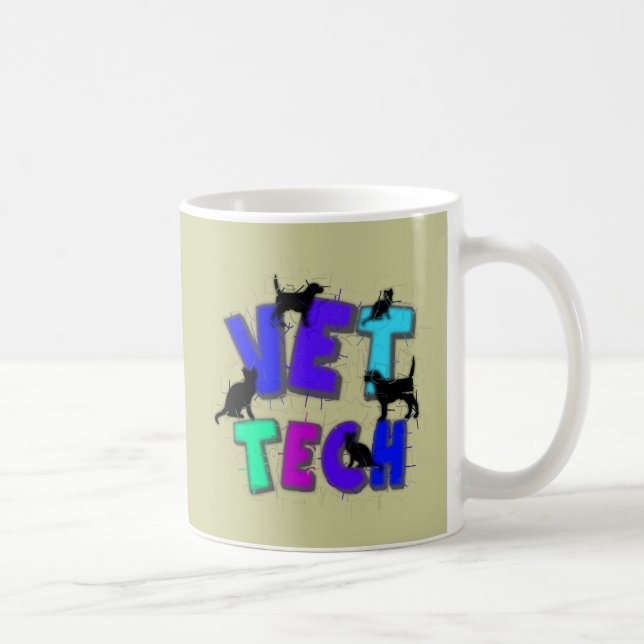 Caneca De Café Presentes artísticas da tecnologia do veterinário, (Direita)