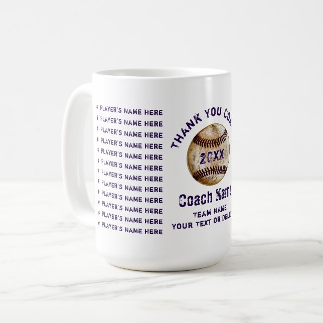 Caneca De Café Presentes Baratos para Treinadores de Beisebol, Se (Frente Esquerda)