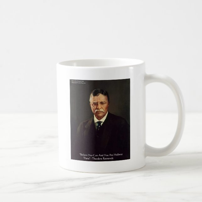Caneca De Café Presentes/Camisetas com Citação de Teddy Roosevelt (Direita)