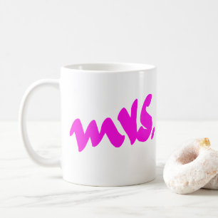 Caneca De Café Presentes Coloridos Rosa Branco Sra. Para Ela