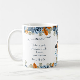 Caneca De Café Presentes da Noiva para a Mãe da Noiva em Azul Mar