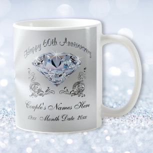Caneca De Café Presentes de 60º Aniversário de Casamento para Avó
