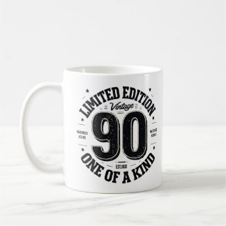Caneca De Café Presentes de 90 anos Vintage Edição Limitada de 19