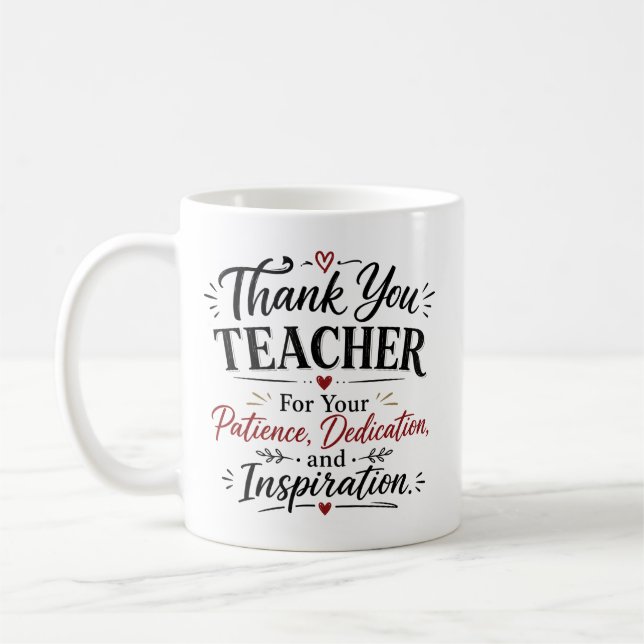 Caneca De Café Presentes de Agradecimento para Professores (Esquerda)