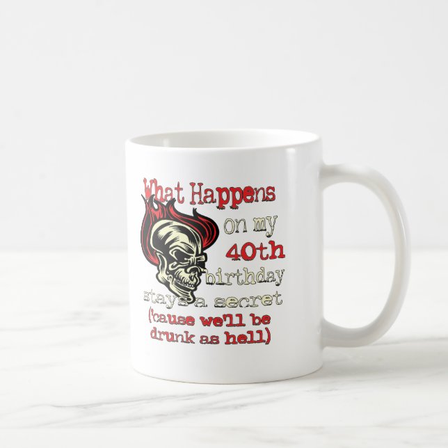 Caneca De Café Presentes de aniversário de 40 anos (Direita)