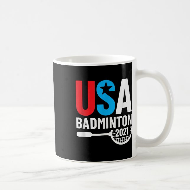 Caneca De Café Presentes de Badminton Americano 2021 EUA Para Bad (Direita)