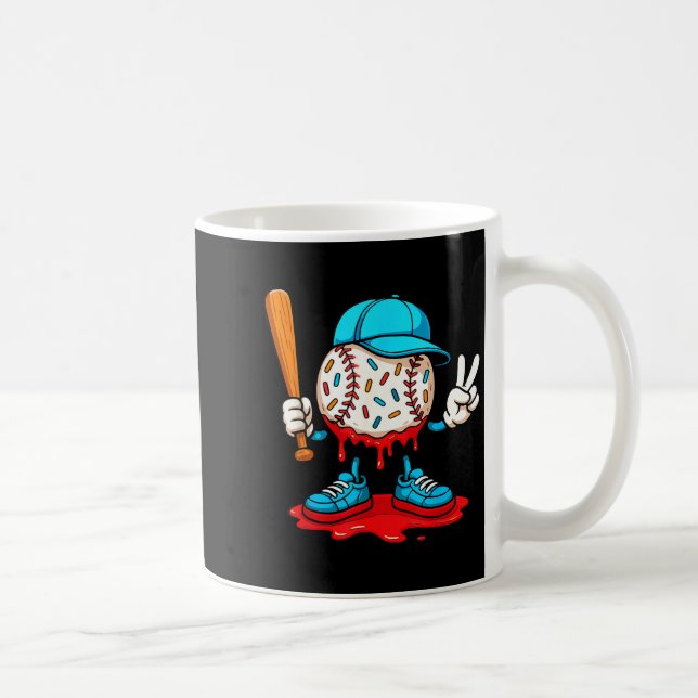 Caneca De Café Presentes de Baseball Drip Estilo de Vida de Baseb (Direita)
