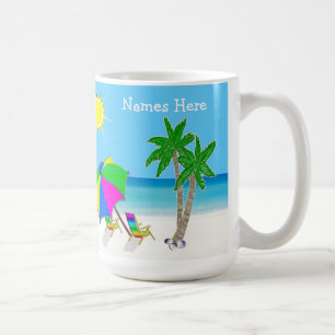 Caneca De Café Presentes de casamento temáticos da praia 2 caixas