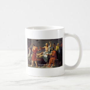 Caneca De Café Presentes de Citação de Sócrates "Sabedoria/Surpre