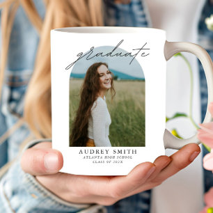 Caneca De Café Presentes de Graduação com Arco Boho Rótulo Modern