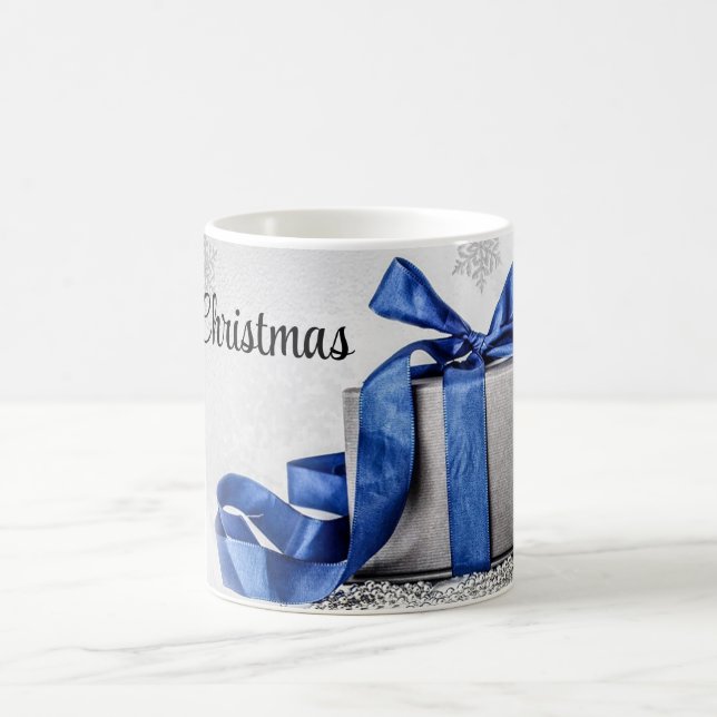Caneca De Café Presentes de Natal Azul e Prateado (Centro)