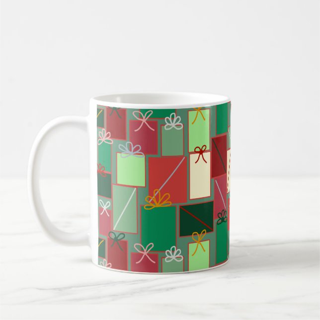 Caneca De Café Presentes de Natal com fitas e Arcos (Esquerda)