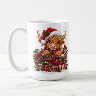 Caneca De Café Presentes de Natal de Vaca das Terras Altas Natal