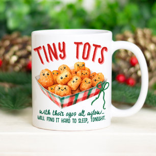 Caneca De Café Presentes de Natal Divertidos Tiny Tater Tots Humo
