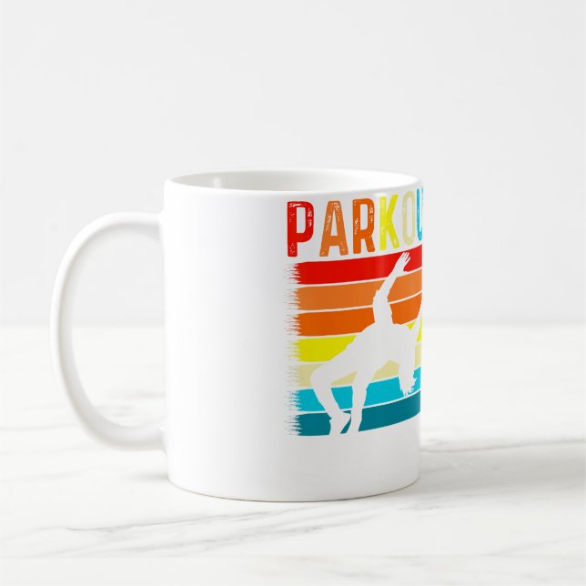 Caneca De Café Presentes de Parkour Freerunning Ginástica Retro P (Esquerda)