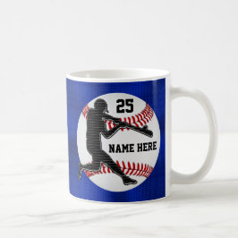Caneca De Café Presentes do basebol do nome e do número para