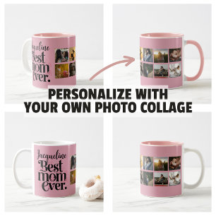 Caneca De Café Presentes do Dia das Mães Colagem de Fotos Melhor 