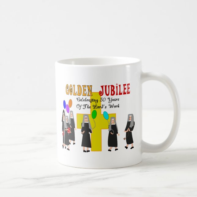 Caneca De Café Presentes dourados do jubileu das freiras (Direita)