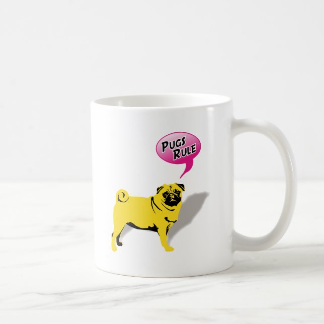 Caneca De Café Presentes Engraçados de Pug (Direita)