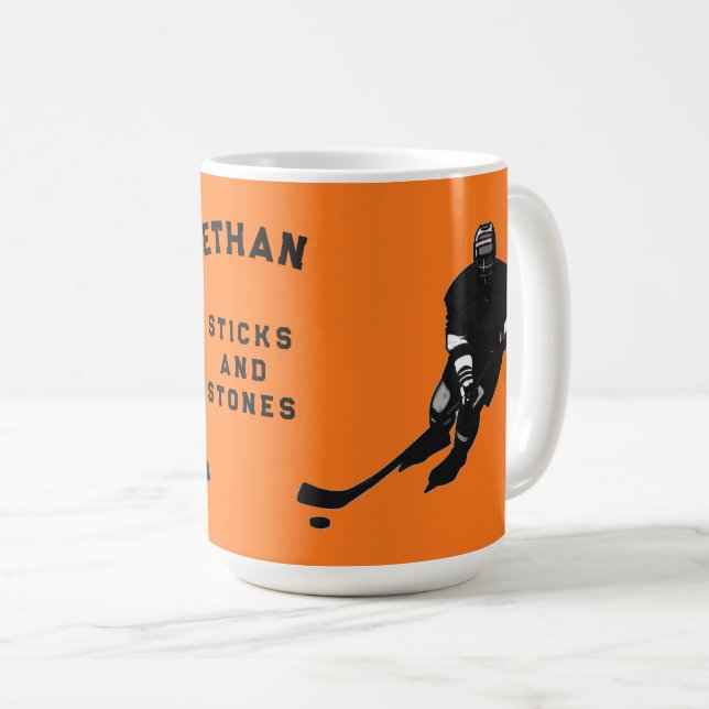 Caneca De Café Presentes engraçados para jogadores de hóquei (Frente Esquerda)