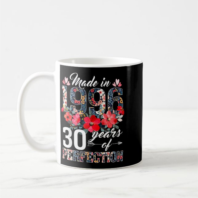 Caneca De Café Presentes Florais de 30 anos de idade feitos em 19 (Esquerda)