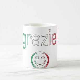 Caneca De Café Presentes italianos: Obrigado/Grazie enfrentam