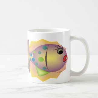 Caneca De Café Presentes lunáticos da arte dos peixes pelo gabel