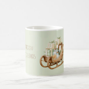 Caneca De Café Presentes Natal Hortelã Trenó