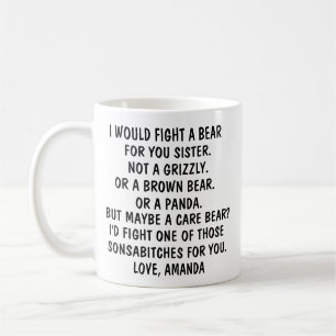 Caneca De Café Presentes para irmã, presente engraçado para irmã,