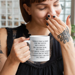 Caneca De Café Presentes para irmã, presente engraçado para irmã,