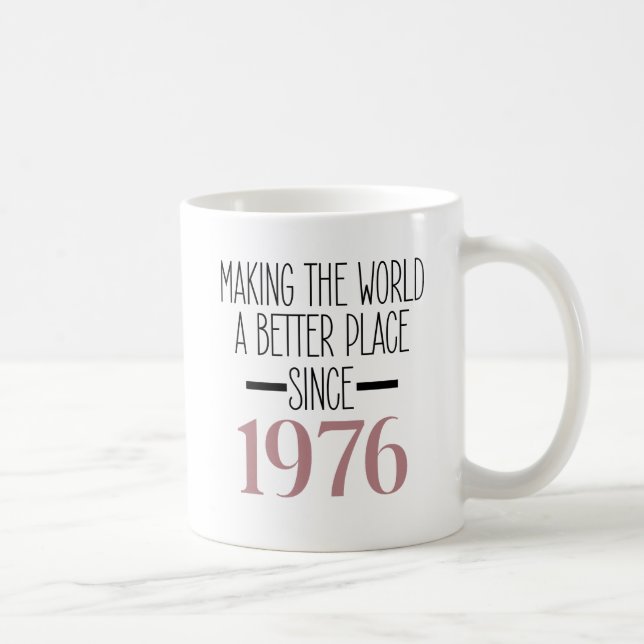 Caneca De Café Presentes para Mulheres Mãe 50 Anos 1976 Aniversár (Direita)