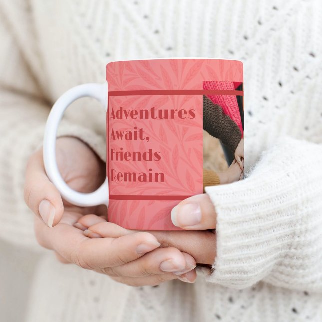 Caneca De Café Presentes personalizados elegantes para amigos se  (Elegant Custom Gifts for Friends Moving Away Pink Coffee Mug)