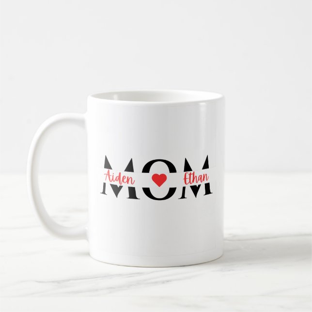 Caneca De Café presentes personalizados nomes de filhos de mãe pe (Esquerda)
