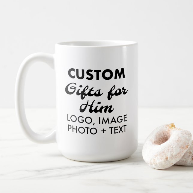 Caneca De Café Presentes personalizados para ele, Clássico, Mug B (Com Donut)