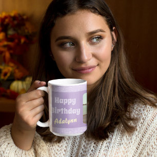 Caneca De Café Presentes personalizados para mulheres violetas de