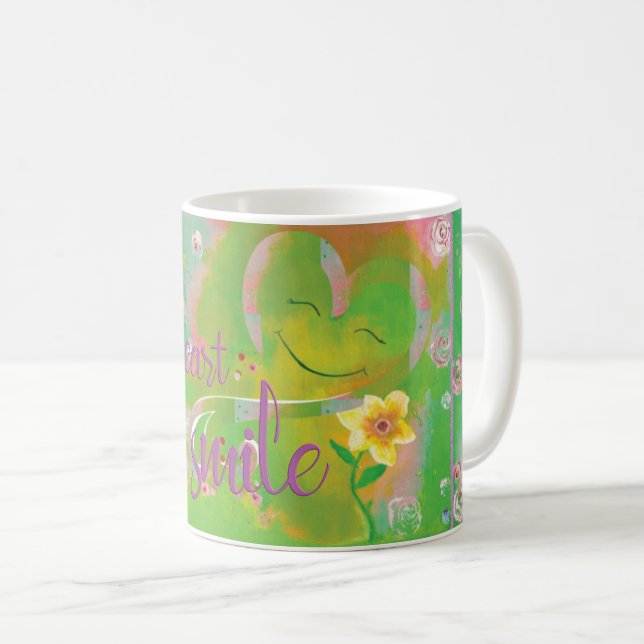 Caneca De Café Presentes que fazem você sorrir (Frente Esquerda)