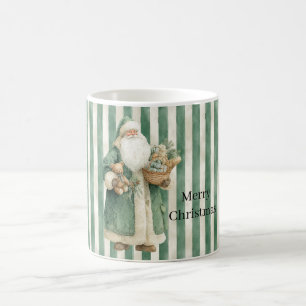 Caneca De Café Presentes Urso de Pelúcia Listras Verdes Natal Pap