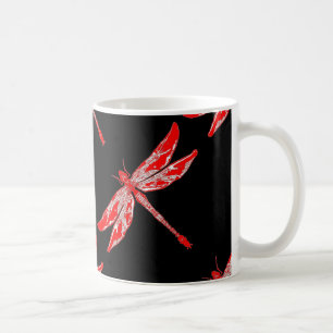 Caneca De Café Presentes vermelhos da libélula do verão