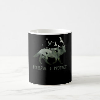 Caneca De Café Preservar e proteger o Lobo do Parque Nacional