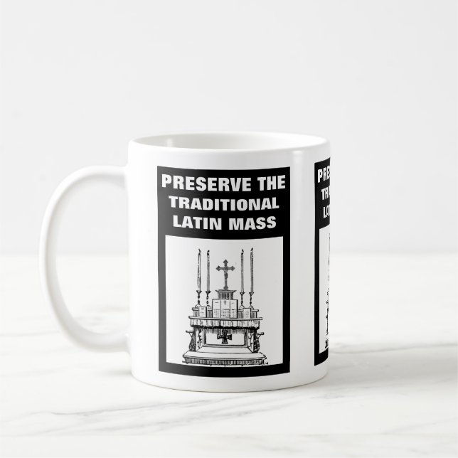 CANECA DE CAFÉ PRESERVE A TRADICIONAL MASSA LATINA CATÓLICA (Esquerda)