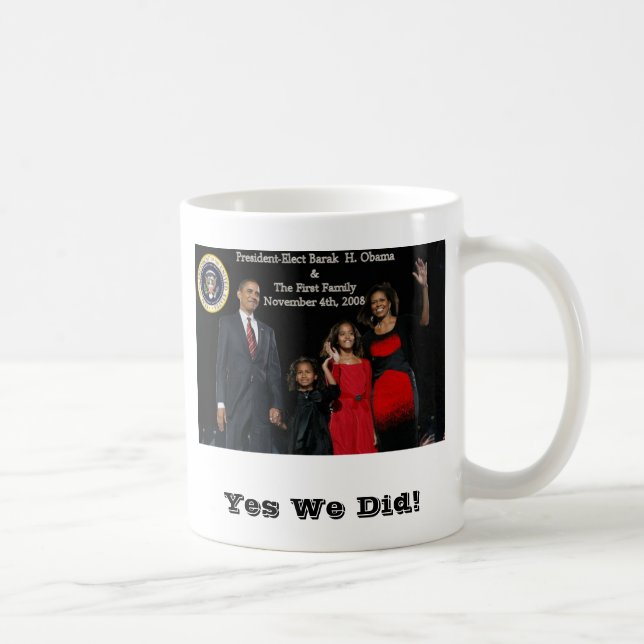 Caneca De Café Presidente Eleger Obama Primeiro Família (Direita)