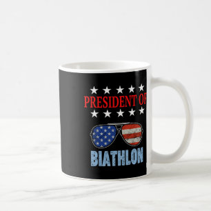 Caneca De Café Presidente Engraçado Da Frase De Biatlo. Biathlon