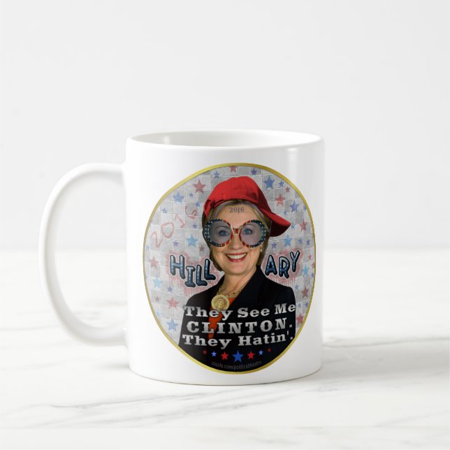 Caneca De Café Presidente engraçado Eleição de Hillary Clinton (Esquerda)