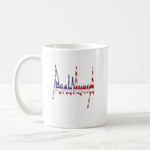 Caneca De Café Presidente Trump Assinatura Bandeira EUA Cor Patri