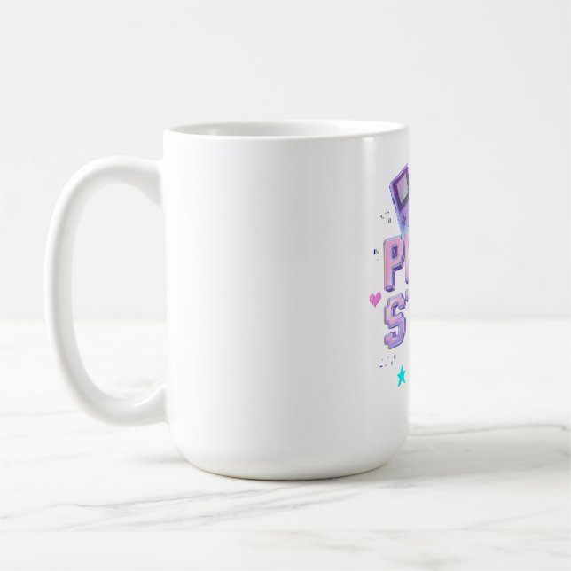 Caneca De Café Pressione Iniciar Y2K Jogo de Arcade Retro Chrome  (Esquerda)