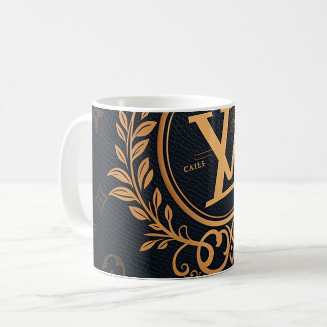 Caneca De Café Prestige Ballpoint Pen – Royal Monogram "N" in Gol (Frente Esquerda)