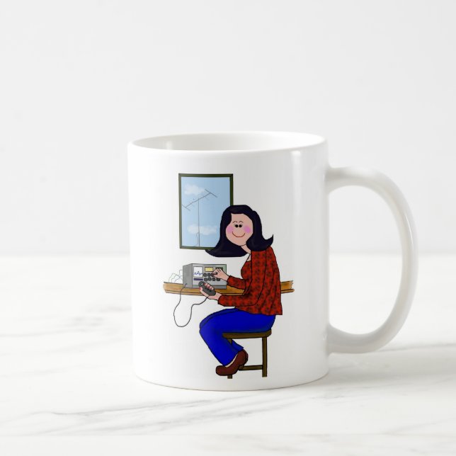 Caneca De Café Presunto fêmea com cabelo preto (Direita)